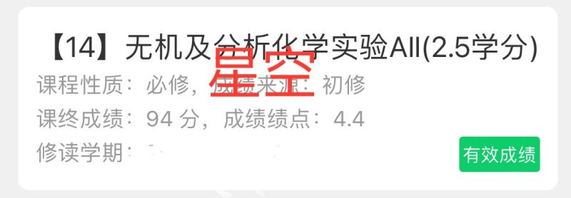 无机及分析化学实验报告（大一下）94分-云库